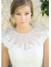 Mermaid Ivory Lace Tulle Jewel Neckline Awesome Wedding Dress